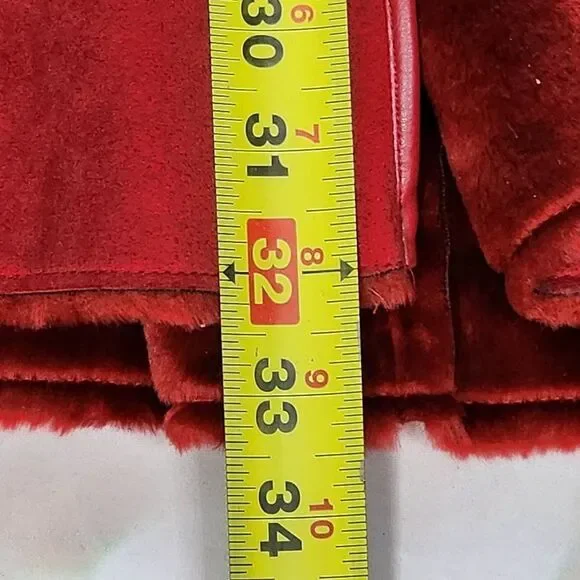 Anne Klein Red Faux Fur Lined Coat with Faux Fur Collar, Women's Small NWT - Picture 10 of 10